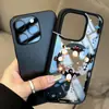 Estilo Ins Pinguim Coração Coração Adequado para Iphone17Pro Acrílico Fosco Capa de Celular Magnética 16 Fábrica de Nicho