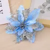 Flores Artificiales de Alta Gama Más Vendidas Transfronterizas, Flores Navideñas Doradas de Tres Capas Tridimensionales, Decoraciones para Árbol de Navidad, Decoraciones para Guirnaldas al por Mayor