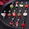 Piercing de Língua Europeu e Americano Transfronteiriço de Aço Inoxidável Morango Coração Bolo Unha de Língua Argola de Língua Argola de Língua de Acrílico