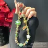 Cadena para Teléfono de Cuentas Aleación Creativo Encanto de Gato de la Suerte Cadena Colgante de Año Nuevo Flor de Vidrio Cuentas de Cristal Correa para Bolso