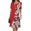 Novo Vestido Feminino 2024 Estampa de Borboletas e Floral Vestido Elegante de Comprimento Médio Vestido Feminino