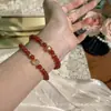 Pulseira de Ágata Vermelha Natural Combinada com Pulseira de Cristal Torre Amarelo e Citrino Amarelo Joias Atacado Modelo Ágata Vermelha Cristal Torre Amarelo