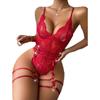 2023 nuevo traje de lencería sexy transparente de encaje de una pieza popular de Amazon europeo y americano para mujer