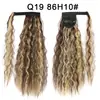 Xuchang Venta al por mayor Cinta Mágica Permanente de Maíz Cola de Caballo Peluca Cabello Largo Rizado para Mujeres Europeas y Americanas Extensiones de Cabello Rizado de Lana Cola de Caballo Trenza
