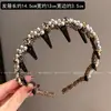 Diadema de perlas de alta costura, peine con incrustaciones de diamantes de lujo ligero, diadema para presionar el cabello para mujer, versátil, de corona alta, accesorio para el cabello antideslizante
