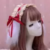 Barraca atacado Faixa de cabelo Lolita Headdress de menina japonesa fofa Acessórios de cabelo Lolita Cosplay empregada Faixa de cabelo de renda