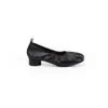 Zapatos tipo mocasín para mujer estilo ballet, de tacón grueso, color uva, modelo de mamá, slip-on, con división en la punta (tabi), y volantes elásticos