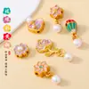 Accesorios de Esmalte Chapados en Oro Joyería Hecha a Mano DIY Colgante Año del Caballo Pulsera Tejida Accesorios para Joyería
