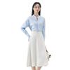 Trajes Profesionales Formales de Primavera y Otoño para Entrevistas de Cualificación Docente, Camisas para el Trabajo, Camisas Blancas de Manga Larga al por Mayor para Mujeres