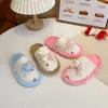 Pantuflas de algodón para niños, pantuflas antideslizantes de otoño e invierno para interiores para niñas, pantuflas cerradas simples de felpa para niños para uso en casa, pantuflas para padres e hijos