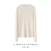 Nuevo suéter de cachemira 100% pura para otoño e invierno para mujer, cuello semi-alto, suéter de punto ajustado, camiseta base de manga larga