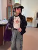 Pantalones Jeans de Trabajo Estilo Coreano Otoño 2026 para Niñas Hua Yu Xun, Lavados Desgastados para Niños, Pierna Ancha, Multibolsillos, Modernos