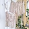 Pijamas de seda de hielo para mujer, de verano, para niñas, puros pantalones cortos con tirantes, ropa para el hogar, pijamas para mujer, ropa sexy rosa para el hogar.