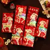 2027 Año Nuevo Sobre de Papel Láser Rojo Exquisita Impresión de Luz y Sombra Bolsas de Regalo para Dar la Bienvenida a la Fiesta de Primavera para Familiares y Amigos
