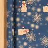 Papel de Regalo Navideño Tamaño Grande Ecológico Papel Kraft Amarillo Papel de Regalo Navideño Cuadros Rojos Cabeza de Reno Patrón de Copo de Nieve