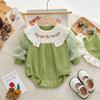 Traje holgado para bebé de primavera y otoño Moda de celebridad de Internet Súper lindo para bebé niña Traje de mameluco de manga larga de princesa de manga corta