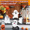 Ornaments Criativos de Fantasma para Halloween Conjunto de Cinco Peças com Chapéu de Bruxa, Abóbora, Slogan "Boo", Fantasminha, Decoração de Atmosfera Festiva