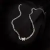 Moda europea y americana marca de moda hip hop collar de mariposa con diamantes de imitación femenino mismo diseño de moda joyería simple para el cuello