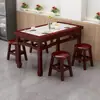 Mesas e Cadeiras para Restaurantes de Fast Food, Mesas de Jantar de Madeira Maciça para Lanchonetes e Lojas de Macarrão, Conjunto Combinado Retangular de Ardósia para Churrasco e Hot Pot Comercial