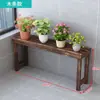 Estante para Flores de Balcón Carbonizado Estante para Flores de Exterior Caja de Flores de Madera para Macetas Patio Estante de una Sola Capa Estante para Maquetas