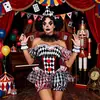 Disfraces de Payaso para Performance de Circo de Halloween, Set de Cosplay de Entrenador de Animales, Disfraz de Payaso Femenino, Mono Sexy
