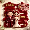 Decoraciones de Caracteres de Doble Felicidad para Bodas, Decoraciones Especiales para Habitaciones de Boda, Pegatinas para Puertas, Colección 3D de Artículos de Boda para Dormitorios y Salas de Estar