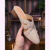Jinbukang cm/piel de oveja/verano Baotou medias zapatillas de mujer de moda versátiles fondo suave fideos suaves con cuero romano de verano