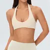 Sujetador deportivo cruzado para mujer con cuello halter y almohadillas extraíbles en el pecho, ropa de fitness, ropa interior ajustada para correr, yoga, Pilates