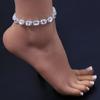 Tornozeleira quadrada personalizada nova transfronteiriça com strass Moda europeia e americana praia hip hop acessórios para os pés acessórios sexy Tornozeleira
