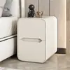 2026 Nueva Mesa de Noche Mini de Madera Maciza con Borde Estrecho para Dormitorio Apartamento Pequeño Ultraestrecha Moderna Simple Lujo Ligero Cuero