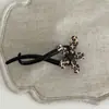 Pinza para el Cabello con Estampado de Leopardo y Flores, Cera de Vinagre Estilo Francés para Mujer, Nuevo Peinado de Media Recogida con Moño Retorcido, Accesorio de Pinza de Tiburón
