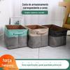 Caixa de Armazenamento de Lona Grande Organizador de Livros e Brinquedos de Linho Caixa de Armazenamento Portátil Tecido Dobrável Moderno Minimalista