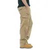 Pantalones de Trabajo Casuales de Algodón para Hombre con Cintura Elástica, Talla Grande, Multibolsillos, Corte Holgado, Pantalones Largos para Obra