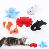 Suministros para Mascotas Juguetes Serie Océano Menta para Gatos Peluche Cangrejo Pez Masticar y Afilar Garras Auto-Placer Juguetes Interactivos para Gatos
