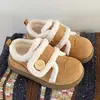 Sapatos de Algodão Estilo Birkenstock com Forro de Lã para Mulheres com Velcro, Novos Sapatos de Inverno 2026 para Mulheres, Sola Grossa, Antiderrapante, Quente e Botas de Neve Espessas