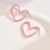 2026 Nuevos Pendientes de Aro en Forma de Corazón Transfronterizos Diseño Simple Colorido de Joyería de Moda para Mujeres
