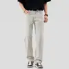 Ropa de Hombre Fengshe / Novedad Primavera 2026 Estilo Japonés Holgado Marca de Moda Jeans Versátiles Sin Estirar Pierna Recta Pantalones Largos