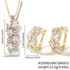 Moxi Transfronteiriço Assimétrico Zircônia Multi-Color Doce Moda Cobre Inlaid Zircônia Argola de Orelha Colar Conjunto de Joias Atacado
