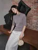Suéter casual de lana para principios de otoño 2026, suéter nuevo y elegante de manga media para mujer Puyuan, hilo Yangzi, lavable a máquina, directo del fabricante