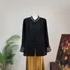 Zhi LiNuevo Estilo Chino Tendencia Nacional Bordado Brillo Fino Camisa 2026 Principios de Otoño Nuevo Cuello Alto Ligero Tendencia Top para Mujer