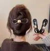 Lazo Elegante Perla Pinza de Agarre de Una Palabra para Mujer 2024 Nuevo Sentido de Alta Gama Horquilla Torcida para el Cabello Parte Trasera de la Cabeza Pinza de Tiburón