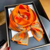 Bufanda francesa vintage de seda naranja, pañuelo pequeño y largo para el cuello de mujer, versátil para trajes y camisas profesionales, fular y cinta decorativa para el cuello