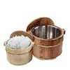 Frete grátis em recipientes de madeira para alimentos para restaurantes e hotéis, incluindo pequenas tigelas de madeira para servir arroz, baldes de madeira para arroz, recipientes de madeira com tampas para servir arroz com acompanhamentos e recipientes térmicos para alimentos, todos com uma colher grátis