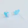 Estilo Japonés y Coreano Pendientes Sencillos para Agujeros de Oreja Pendientes de Resina para Mujer Verano ins Dulce Lindo Joyería para Orejas Pendientes de Resina con Color de Contraste de Corazón