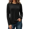 Amazon Europeo y Americano 2026 Otoño Nuevo Estilo Cómodo Casual Cuello Redondo Manga Larga Ajustado Top Camiseta Mujer