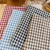 Tela de cuadros de algodón, tejido liso de hilo teñido de algodón puro, estilo fresco para camisas, ropa, faldas, tela para manualidades DIY, material de algodón