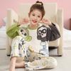 Pijama para Niñas Primavera y Otoño 2025 Nuevo Familiar Algodón Puro Manga Larga Niñas Ropa Infantil Ropa de Casa Las Mujeres Pueden Usar Afuera