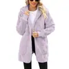 2024 Europa y Estados Unidos transfronterizo Amazon invierno nuevo cárdigan cuadros jacquard con capucha bolsillo cárdigan de felpa abrigo mujer