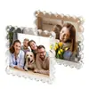 Marco de fotos magnético acrílico de doble cara 6 pulgadas 7 pulgadas marco de fotos transparente de onda para exhibir fotos familiares, de padres e hijos y de parejas