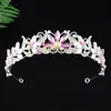 Corona de Novia Estilo Coreano Aleación Pedrería Hoja Corona de Princesa para Cumpleaños Tocado de Novia Accesorios para Vestido de Novia Venta al por Mayor